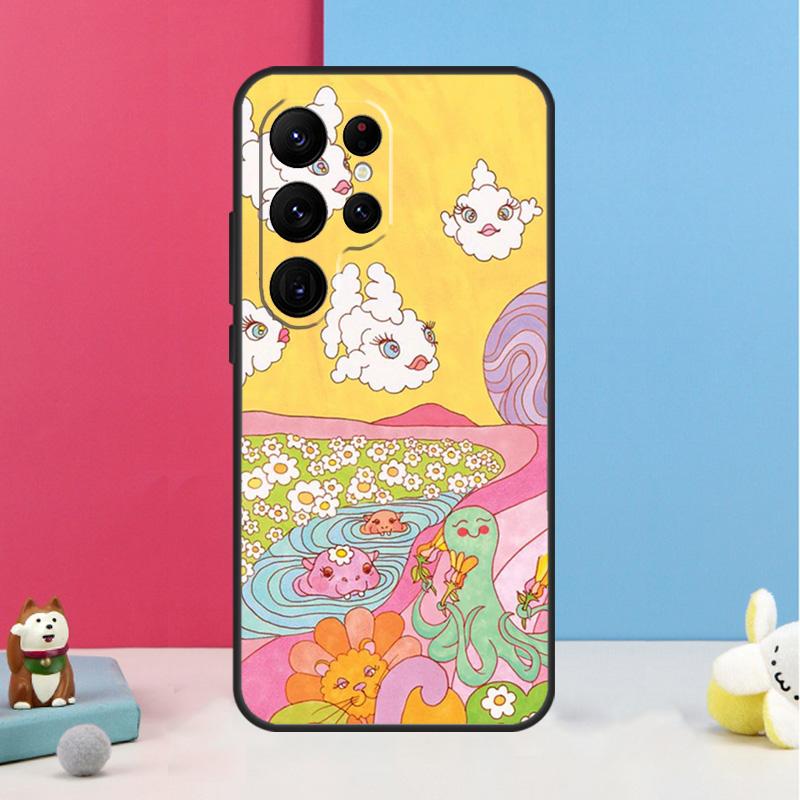Cute Indie Hippie Case For Samsung Galaxy S26 S25 S24 S20 S21 S22 S23 Ultra S10 Plus S25 FE Back Cover Shell