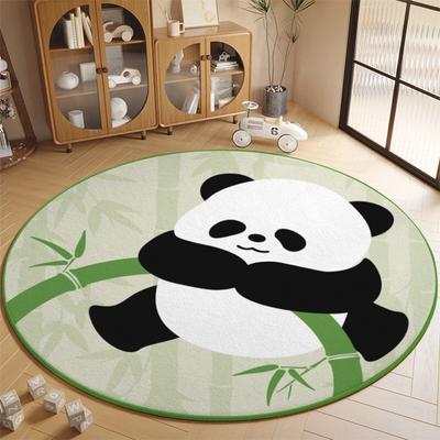 Cartoon Panda Round Carpet Cute Children's Crawling Mat Living Room Bedroom Entryway Etc Indoor and Outdoor Venues Non-slip Rug