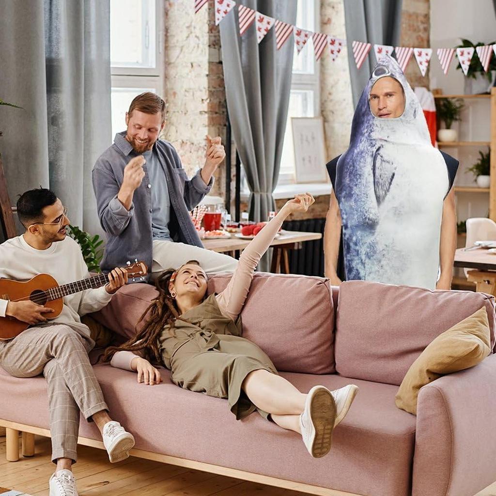 Fish Costume Halloween Suit Cozy Realistic Animal Dress Up Costume for Adult Masquerade Role Play Festival Celebration