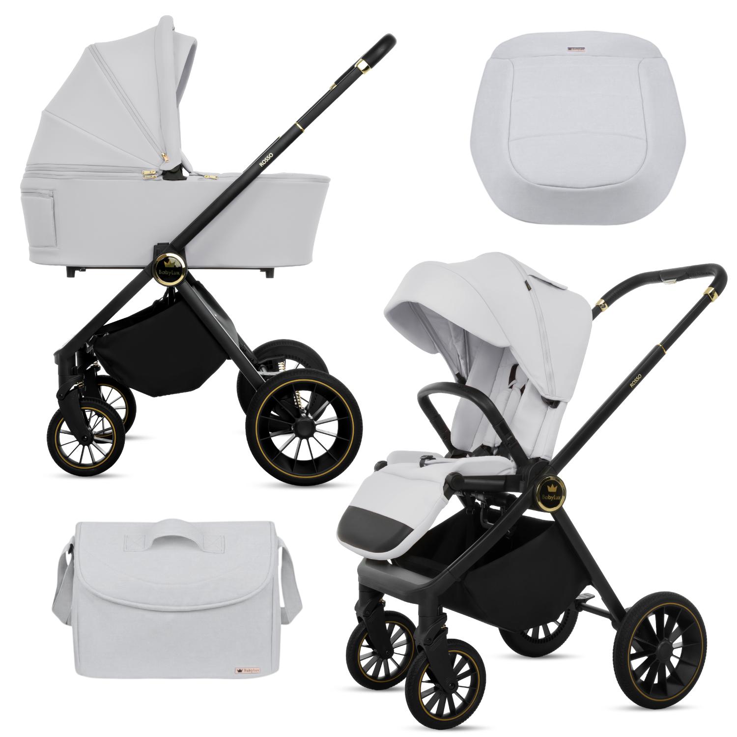 BabyLux Rosso 2v1 Kočík, Hlboká vanička, Ľahký, Skladací Set