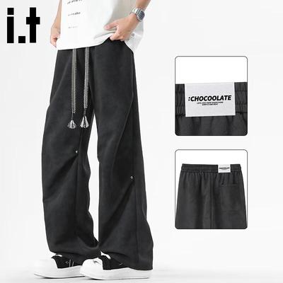 :CHOCOOLATEit Herren Locker Geschnittene Gerade Bein Freizeithose