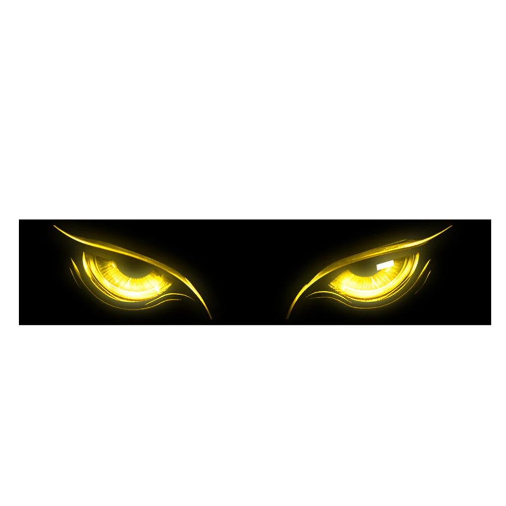 Car Front Windshield Decor Sticker 130x20cm Demon Eyes Pattern Vehicle Anti-Scratch Decal Universal Car Front Windshield Sticker