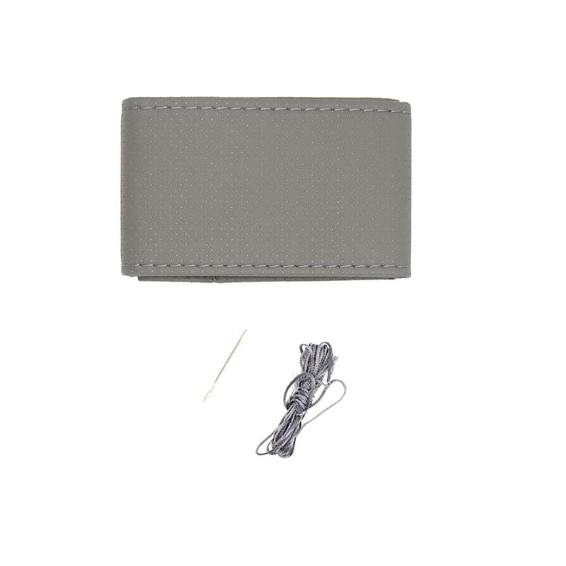 Braid On Steering Wheel Soft Auto Car Steering Wheel Cover With Needles And Thread Artificial Leather Car Styling Texture Covers