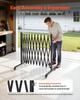 Expandable Barricade, 3.37m Expandable Safety Barrier, Flexible Mobile Barricade with Locking Casters, Portable Folding Security Gate Metal Traffic
