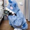 Shark Coral Fleece Winter Casual Cute Plus Velvet Onesie Pajamas