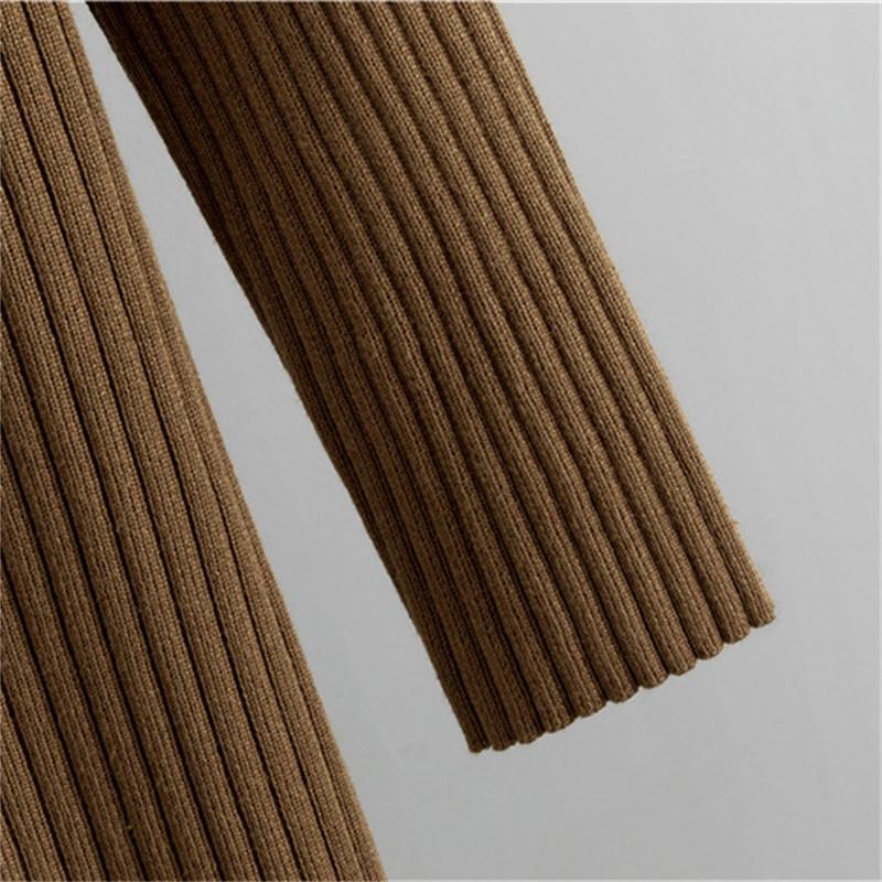 Dámský jarní a podzimní ležérní oblek Dlouhý svetr sako Kalhoty se širokými nohavicemi Pletená dvoudílná sada