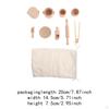 Sensory Bin Tools with Bag Role Play Motor Skills Pretend Dish Toy Wooden Tea Set for Party