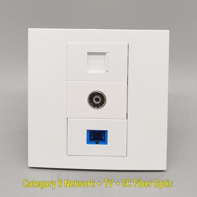 86 Type Category 6 Gigabit Network & Fiber Optic TV Socket Panel