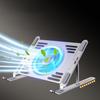 R-JUST HZ44 Foldable Height Adjustable Laptop Cooling Fan Base Metal Notebook Cooler Stand