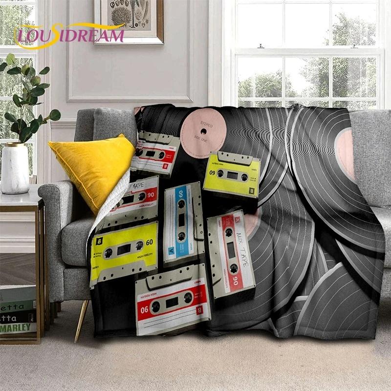 3D Vinyl Record Music DJ Screen Tape Soft Blankets,Keep Warm Throw Blanket Comfortable Blanket for Picnic Beds Sofa Home Bedroom