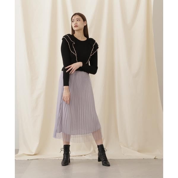 Jill by Jill Stuart Women's Bulky Frill Compact Knit Sweater, Green