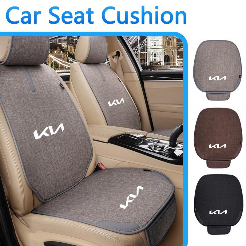 Front/Rear Linen Car Seat Cover Cushion Anti Scratch Protector Pad Keyring For KN Kia Rio Soul Forte Sportage Picanto Niro KN