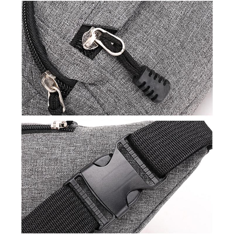 Men's Solid Color Simple Sports Chest Bag, Waist Bag, Multi-functional Sports Outdoor Leisure Shoulder Messenger Bag.