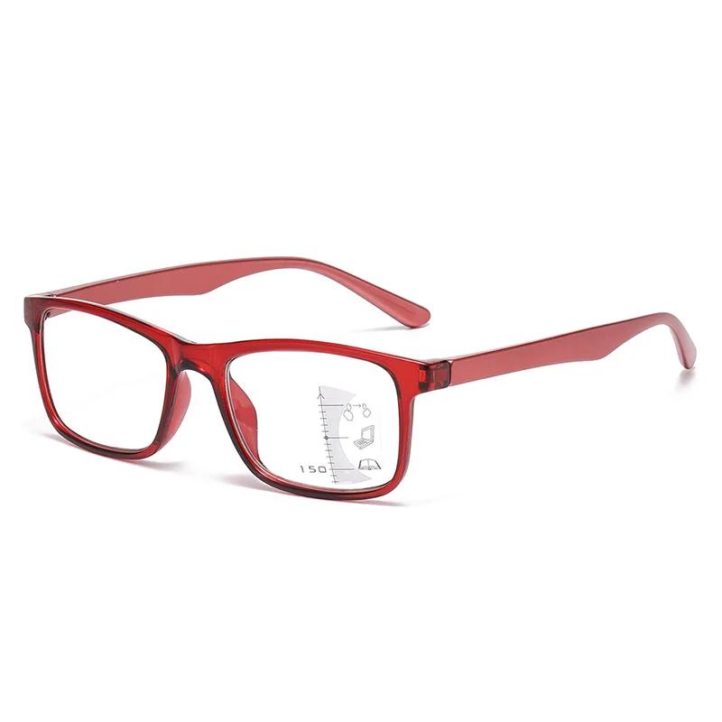 

Anti-blue Light Progressive Multifocal Reading Glasses High-definition Presbyopia Glasses with Plus Diopters +1.0 To +4.0 4.0 красный