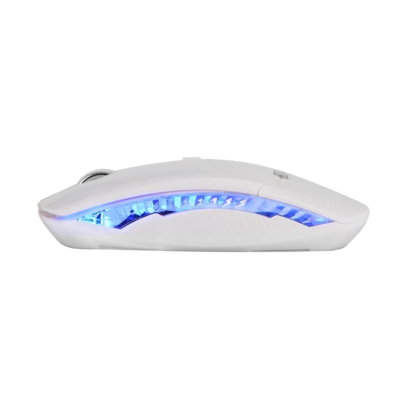 Blue Glowing Ergonomic Wireless Mouse 1600DPI 4Buttons Opticals Sensors For Desktop Laptop Quiet Operation 3A Powereds