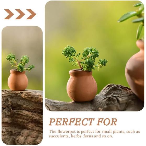 HANABASS 12 Pcs Mini Terracotta Pots 1.5 Inch Small Succulent Clay Pots for Plants Ideal for Home Decor, Craft Projects, and Party Favors, Desktop