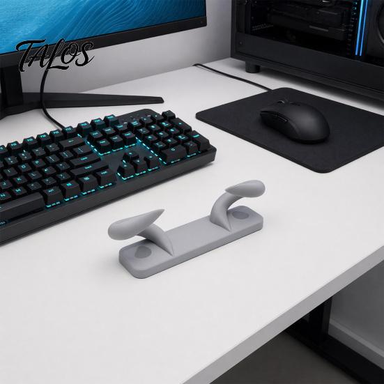 Talos 3D Printed Angled Horn Handle Stand, Universal Controller Holder with Anti‑Slip Base, Creative Rack for PS5 Xbox PC Gaming Controllers,