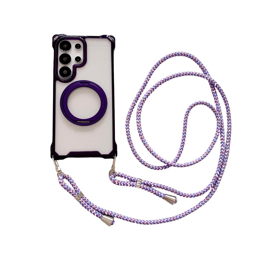 Back Bracket Mobile Phone Case Suitable for Samsung S25 Apple IPhone 16 Promax Crossbody Adjustable Lanyard To Prevent Falling