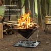 Large Outdoor Stainless Steel Folding Barbecue Grill and Fire Pit for Camping and Picnics