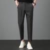 Light Luxury Winter Woolen Trousers Men's Casual Pants Men's Slim Straight Trousers British Elastic Casual Trousers Nine Points