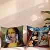 Aesthetic Art Mona Lisa Funny Pillow Case Sofa Living Room Bedroom Headboard Backrest Cushion Square Cushion Nap Time