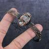 Natural Moonstone Gemstone Handmade Copper Wire Wrap Cuff Bangle Adjustable W1f66