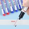 10 Pcs Long Nib Marker Deep Hole Marker Pen Oil-Based Carpenter Marker Waterproof Marking Pen 20mm Deep Reach Marker