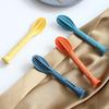 3-In-1 Portable Cutlery Set with Fork Spoon Cutter Food Grade Reusable Outdoor Camping Picnic Hiking Travel Nesting Flatware Utensils Kit