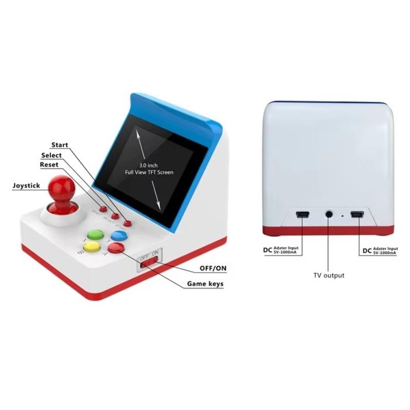 Mini Arcade A6 Retro Arcade Game Console Mini Palm Arcade Joystick Shaking Platform Double Edition