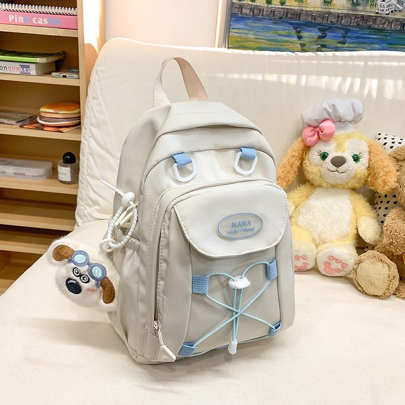 Japanese Ins Cute Contrast Schoolbag Female Junior High School Students Campus Backpack Large Capacity Leisure Travel Backpack.