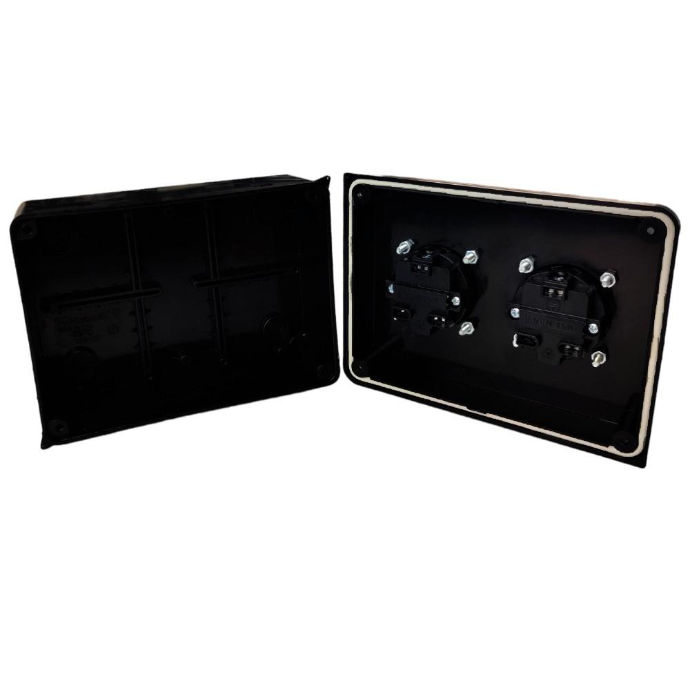 Hermetic Junction Box with 2x230V Schuko Sockets IP54 Surface-Mounted Power