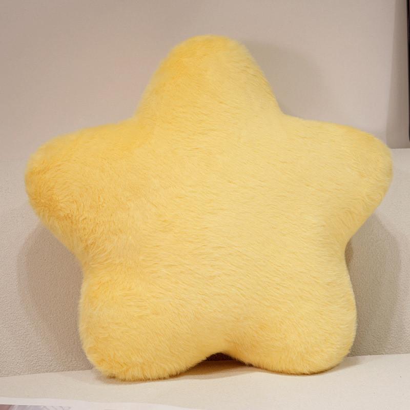 Star Shape Soft Throw Pillow With Short Plush Cover For Couch And Bedroom Use