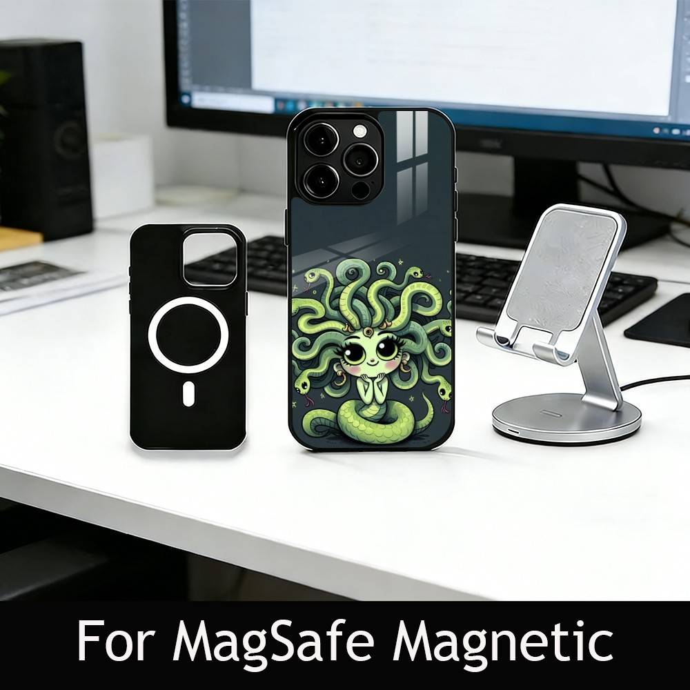 Medusa G-Mythology Phone Case For iPhone17,16,15,14,13,12,11 Plus,Pro Magnetic For Magsafe Wireless Charging