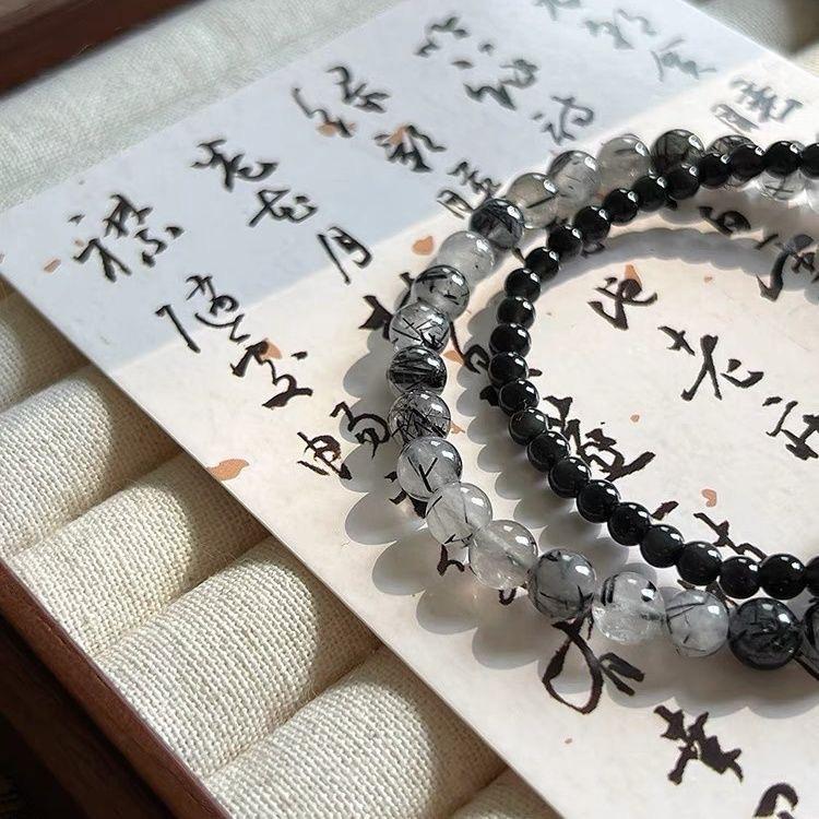 Chinese style Ping An national style double circle niche bracelet beaded 2025 couple new bracelet bracelet jewelry