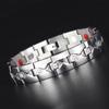 Mens Minimalist Geometric Titanium Steel Bracelet With CZ Stones Adjustable 18K Gold Vacuum Plated Business Gift