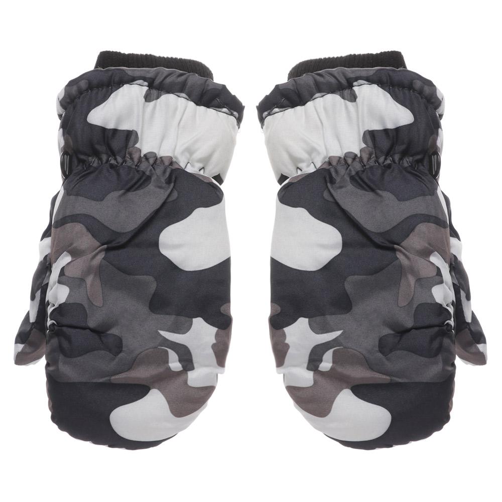 New Fashion Furry Warm Mitts Snow Snowboard Winter Children Gloves Skiing Mittens  Thicken серый