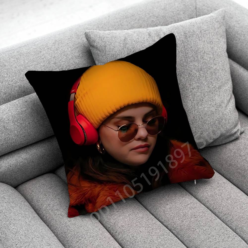 Federa Cuscino Decorativo Attore Cantante S-Selena Gomez Per 45*45Cm 40Cm 30Cm 50Cm 55Cm Quadrato Federa Cuscino Casa