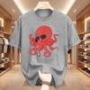 Octopus Marine Animal Ocean Sea Creature T Shirts Men Pure Cotton Humor Streetwear Tee Shirt Short Sleeve Clothing