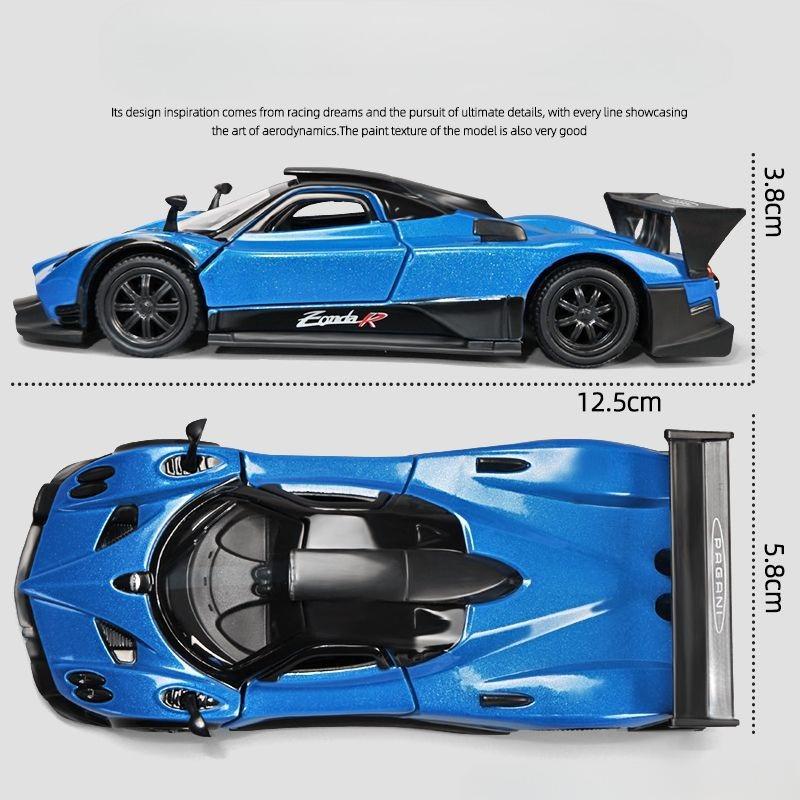 Diecast 1:36 Pagani Zinda R Sports Car Model Simulation Alloy Pull Back Toy Car Model Toy Vehicle Children Boy Birthday Gift