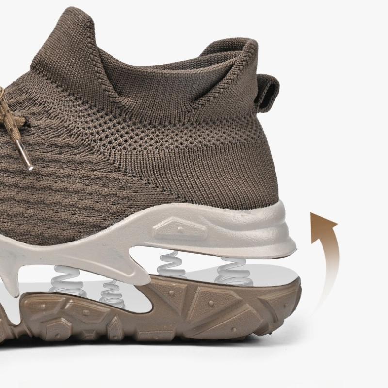 High-Quality Men's Outdoor Sneakers Spring Autumn Knitted Mesh Breathable Sports Shoes Casual Fashionable Hiking Oversized Shoes 39-46