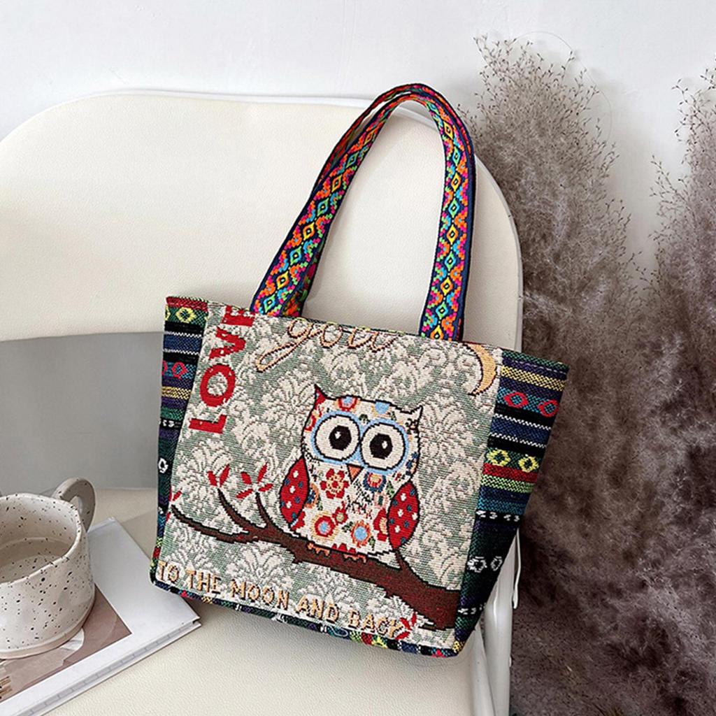 Embroidered Women Tote Bag Travel Daily Bags Shopping Shoulder for Dating Outdoor
