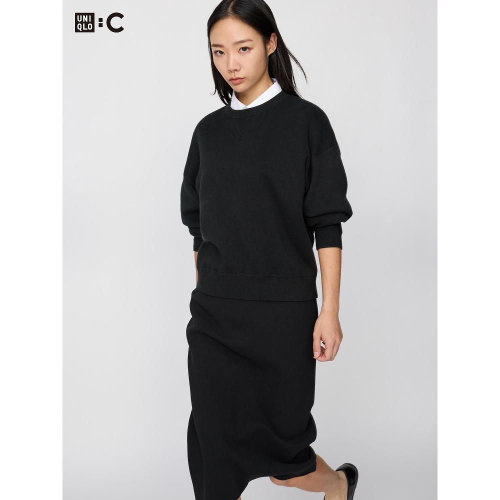 Uniqlo Suéter de Algodón Suave con Cuello Redondo de Japón