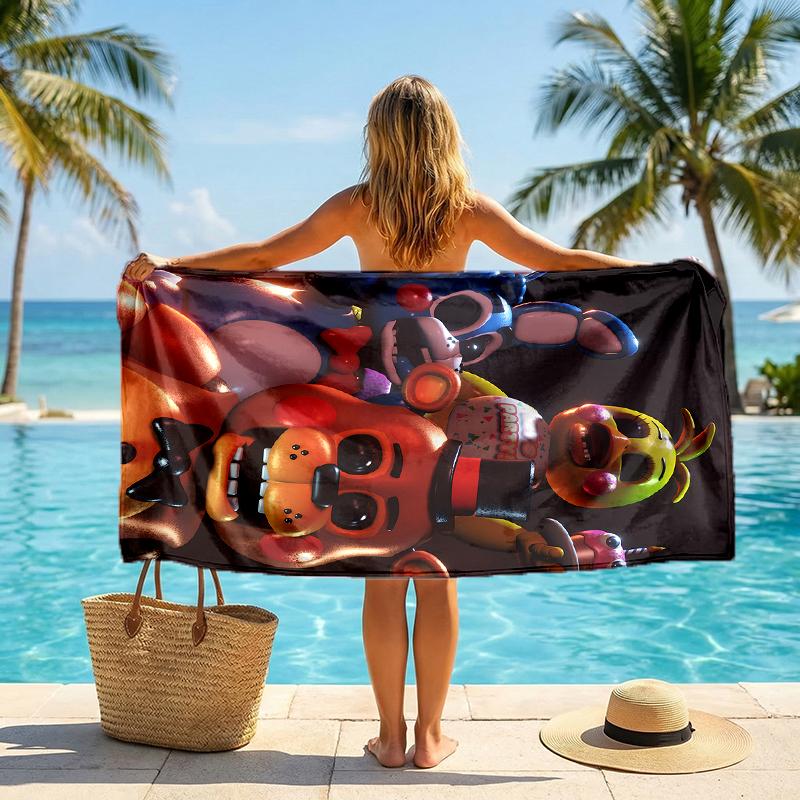 Freddy Bear Fashion Beach Towel: Ideal for Summer Adventures Soft, Absorbent and Quick Drying Suitable for Swimming and Bathing