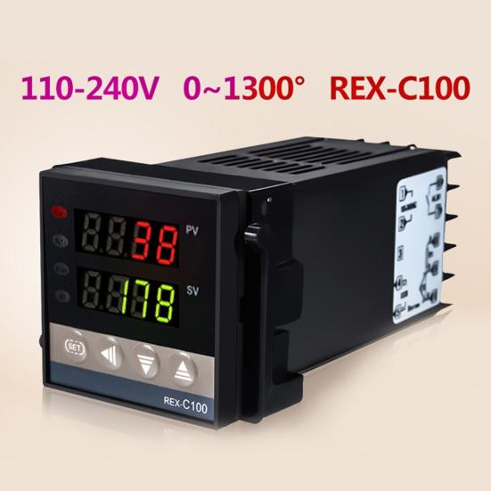 

3/4 шт. AC100-240V RECX-C100 ПИД-регулятор температуры SSR, набор проводов для термопары