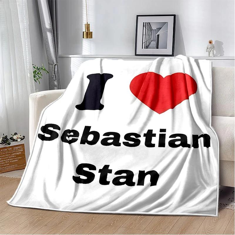 3D Sebastian Stan Handsome Actro Soft Flannel Blanket for Bed Bedroom Sofa Picnic,Throw Blanket for Cover Office Gift Kids