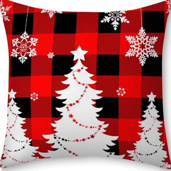 Neuer Weihnachts-Kissenbezug Elch Schneeflocken Festliche Dekoration Zuhause Sofa Wohnzimmer Kissen Kissen