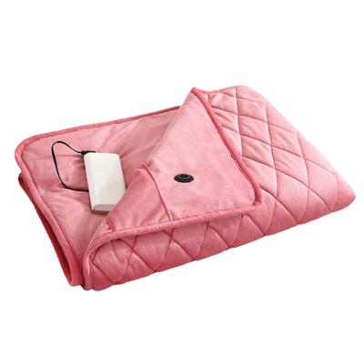 Tragbare USB-Heizdecke, Heizdecke mit Zeitfunktion, 3-Gang-Einstellung, Rosa