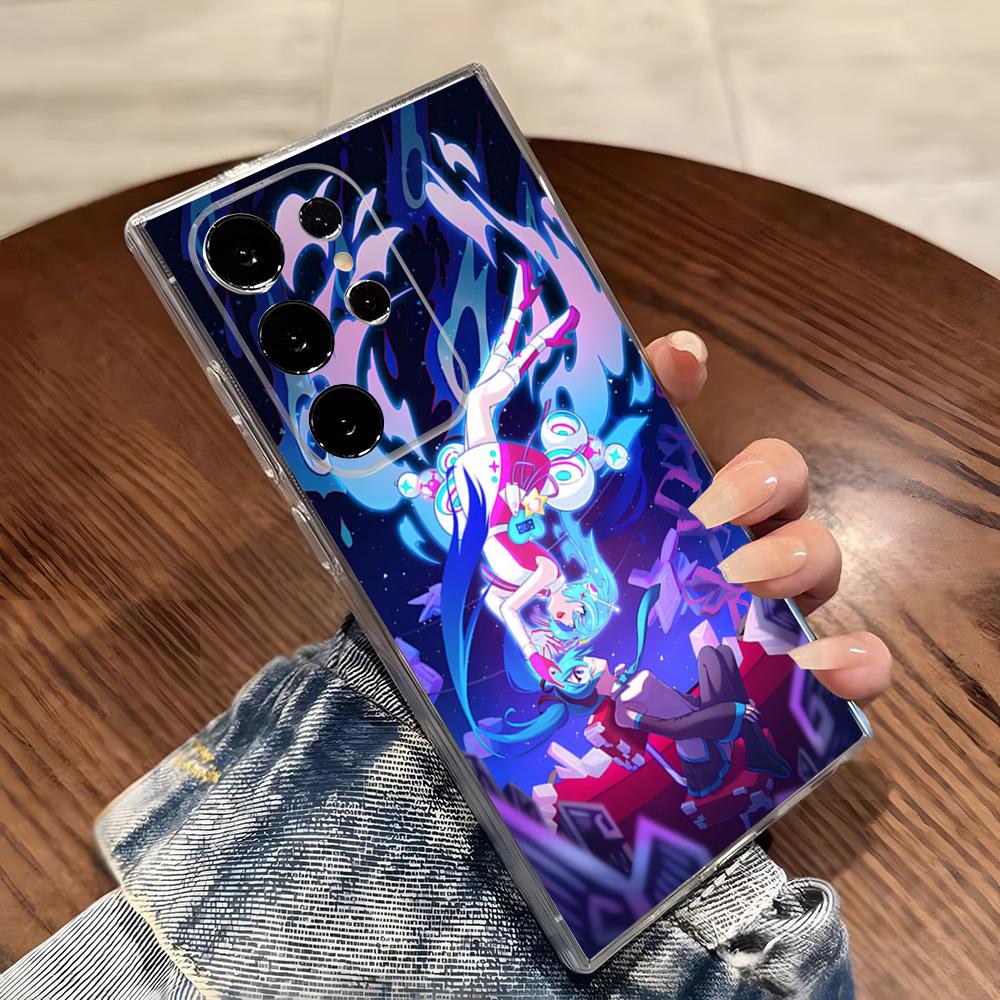 Cute Anime Girl Phone Case For Samsung S26 S25 S24 Ultra S23 Fe S22 S20 S21 Plus Plus 5G Fe Transparent Cover