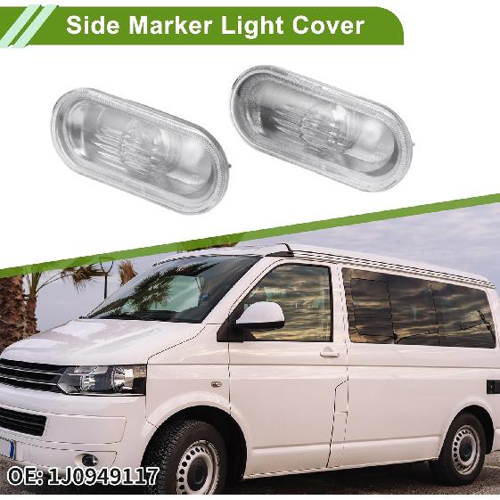 

No.1J0949117 Side Marker Light Cover for VW T5 2003-2010 Waterproof White Blinker Corner Parking Light Turn Signal Light Lens Plastic 2 Pcs