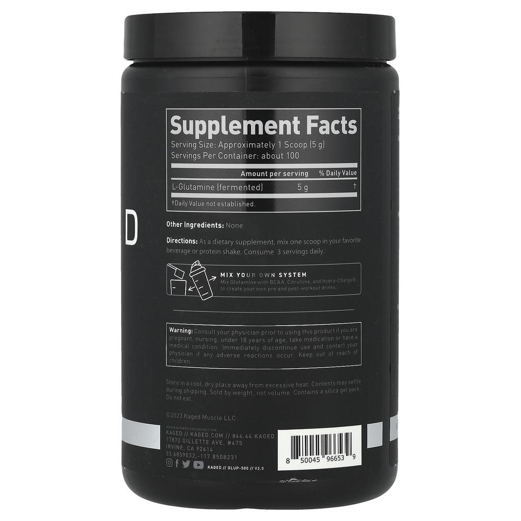 Glutamine, Unflavored, 500G(17.6Oz)